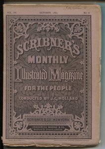 Scribner's Monthly 10/1880-Illustrated Monthly-pulp format-Early fiction & fa...