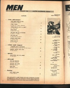 Men Magazine 2/1955-Raphael De Soto vicious snake attack cover-War action-mys...