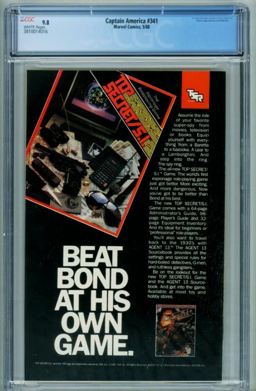 Captain America #341 CGC 9.8 1988-1st Rock Python 3810014016