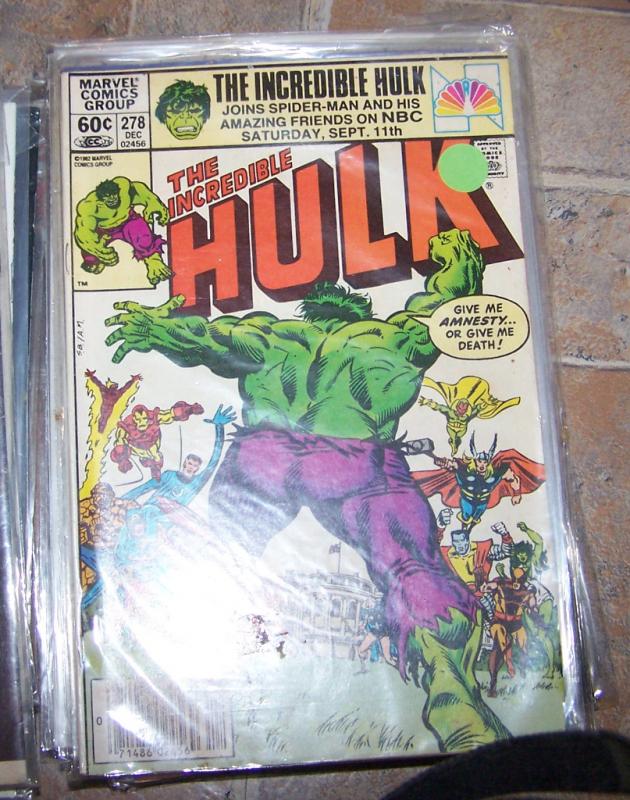 Incredible Hulk # 278 marvel 1982 avengers ronald regan thor banner x men