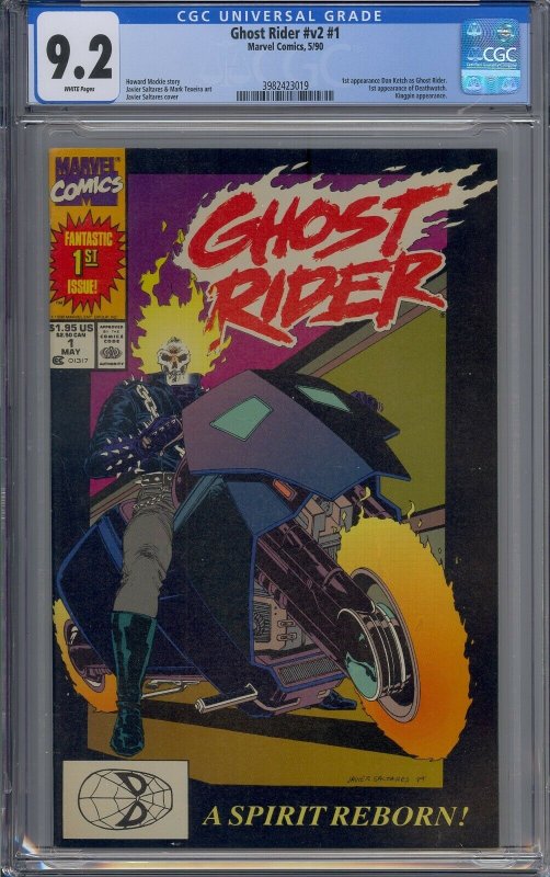 GHOST RIDER V2 #1 CGC 9.2 1ST DAN KETCH AS GHOST RIDER DEATHWATCH WHITE PAGES 