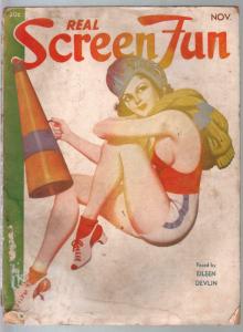 Real Screen Fun 11/1937-Eileen Devlin-cheesecake pix-swimsuits-lingerie-FR