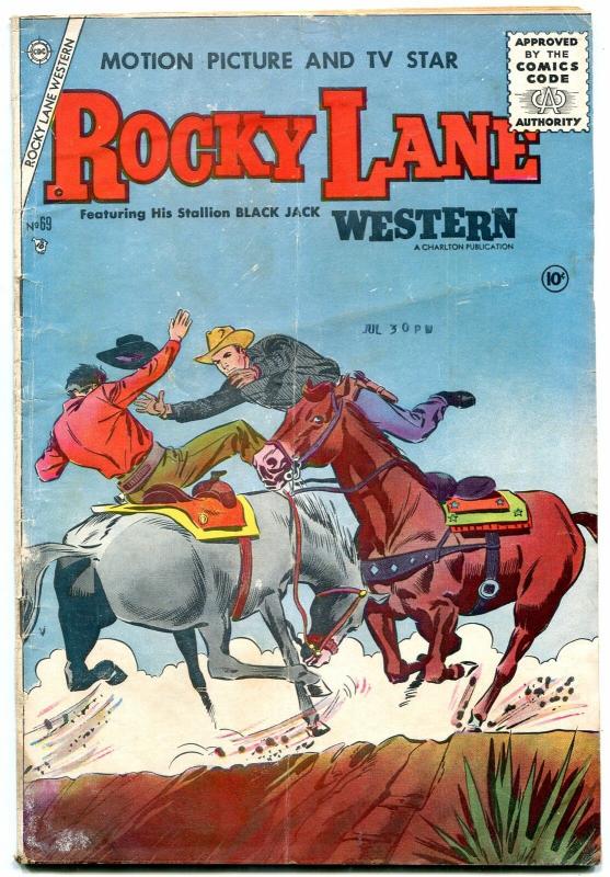 ROCKY LANE WESTERN #69-1955-CHARLTON-BLACK JACK-good