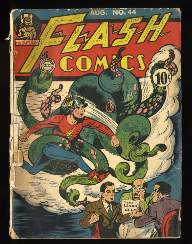 Flash Comics #44 GD- 1.8 E. E. Hubbard Cover and Art!