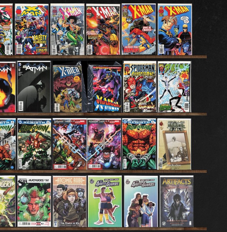 Huge Lot 140+ Comics with X-Man, Aquaman, Batman & More!