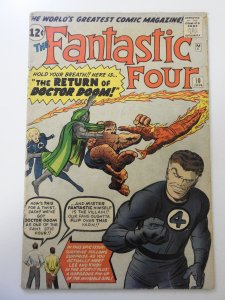 Fantastic Four #10 (1963) VG- Condition tape pull fc