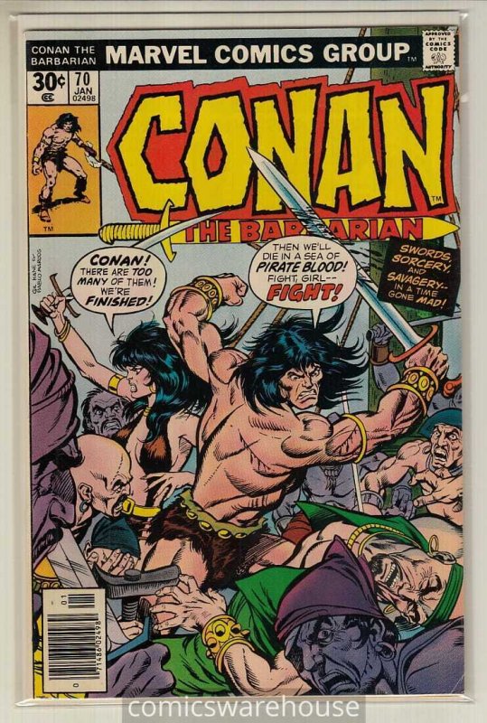 CONAN THE BARBARIAN (1970 MARVEL) #70 FN+ A16718