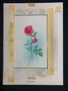 HAPPY ANNIVERSARY Pink Roses 7.5x10 Greeting Card Art #A1737