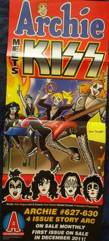 ARCHIE MEETS KISS  Promo Poster, 11 x 26.5, 2011, ARCHIE Unused more in our stor