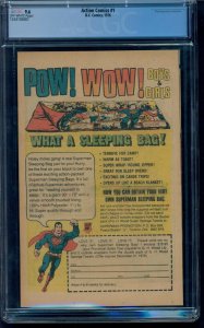 Action Comics 1 1938 CGC 9.6 OW Rare 10 Cent Sleeping Bag Reprint! 1976