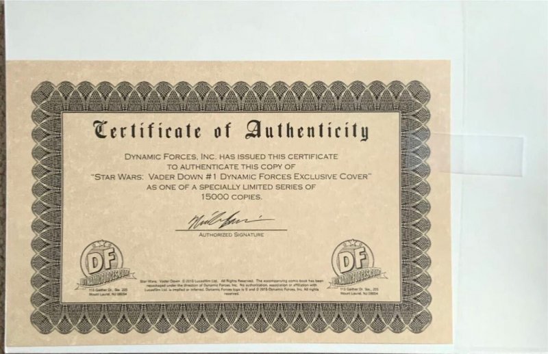 Star Wars Vader Down #1 DF Olivier Coipel Pure Line Art/BW COVERS SET W/COA.