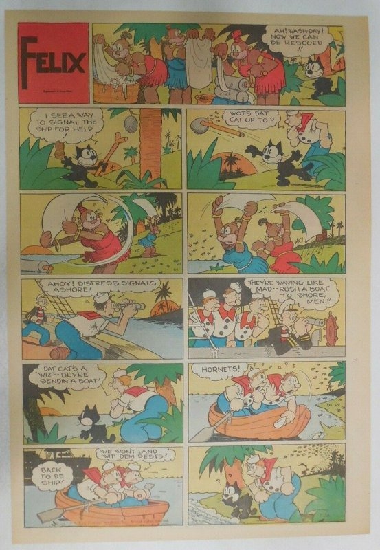 Felix The Cat Sunday Page by Otto Mesmer from 7/30/1939 Size: 11 x 15 inches