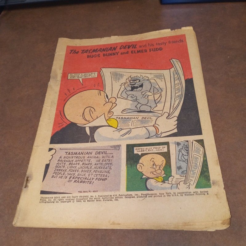 1962   TASMANIAN DEVIL   1st ISSUE GOLD KEY COMIC BOOK  COMPLETE & ORIGINAL