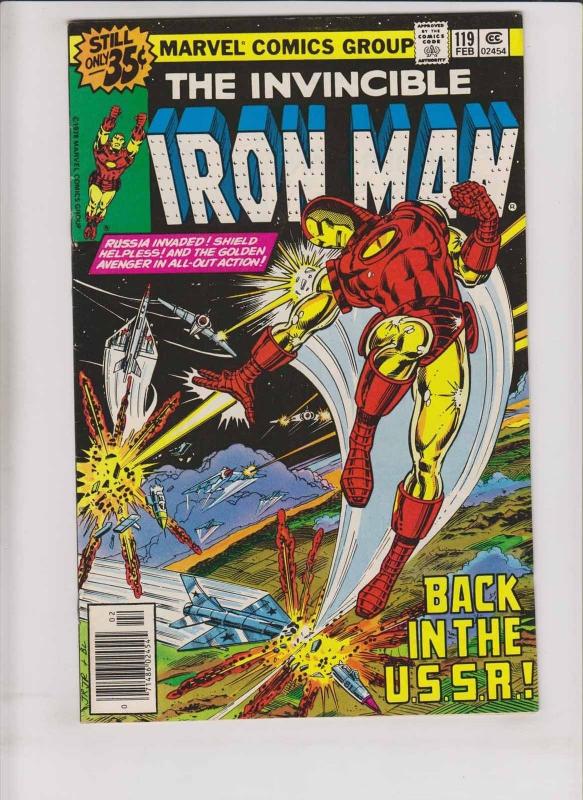 Iron Man [1979 Marvel] #119 FN+ back in the ussr - john romita - S.H.I.E.L.D.