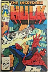 INCREDIBLE HULK#349 FN/VF 1988 VS SPIDER-MAN MARVEL COMICS