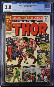 CGC 3.0 Journey Into Mystery Annual 1 ?1st App Hercules