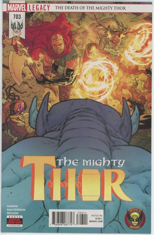 The Mighty Thor #703 (2017) - 9.0 VF/NM *Death of the Mighty Thor* 