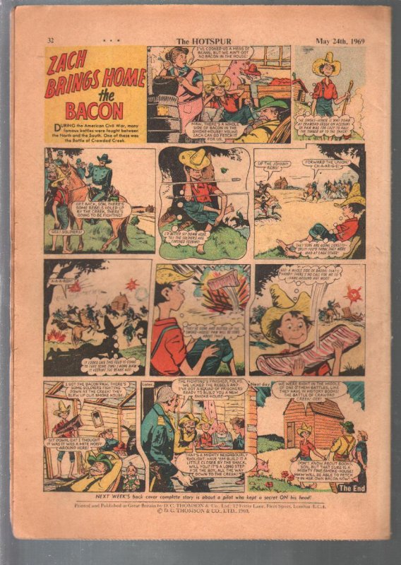 Hotspur #501 5/24/1969-D.C. Thompson-tabloid format-comic thrills-VG