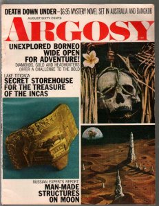 Argosy 12/1970-skull  cover-unexplored Borneo-pulp fiction-FN