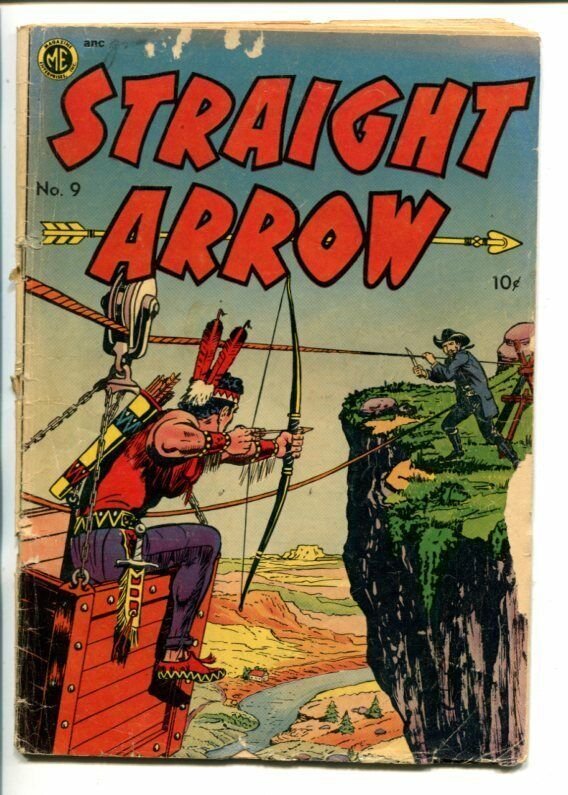 STRAIGHT ARROW  #9-1951-ME-MINING SKY BUCKET COVER-FRED MEAGHER ART-fr/good