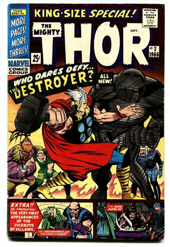 THOR ANNUAL #2-comic book THE DESTROYER!-MARVEL-JACK KIRBY-SILVER AGE