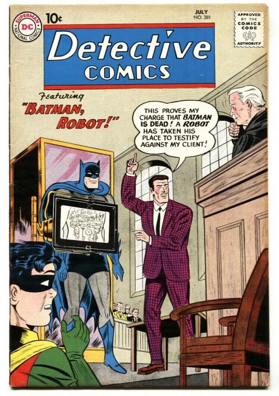 DETECTIVE  #281-1960-DC-BATMAN, ROBOT!-JOHN JONES-X-RAY FN/VF 