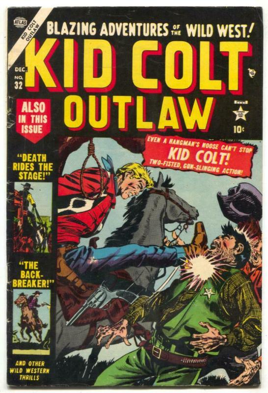 Kid Colt Outlaw #32-1953-Atlas Western- Horror Gorilla Menace FN-