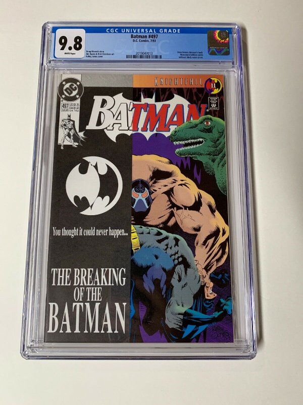 Batman 497 Cgc 9.8 White Pages Dc Comics Bane Breaking The Bat