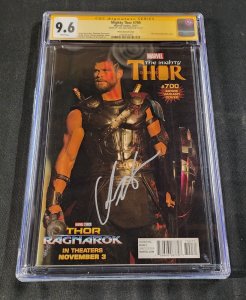 Mighty Thor #700 - Signed Chris Hemsworth Movie Variant (CGC 9.6) 2017