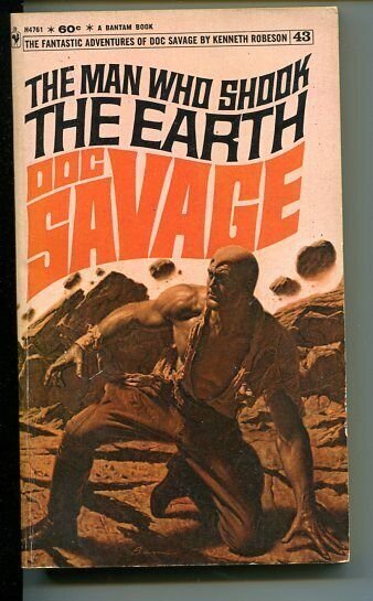 DOC SAVAGE-THE MAN WHO SHOOK THE EARTH-#43-ROBESON-VG- BAMA COVER-1ST EDITION VG