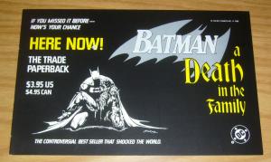 Batman: A Death In The Family TPB promo poster/sign - death of robin - jim aparo