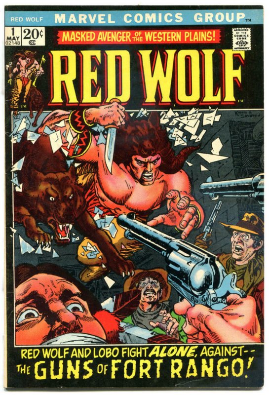 RED WOLF #1 and #8, FN, Western, Gunfights, Lobo, Indian avenger, 1972