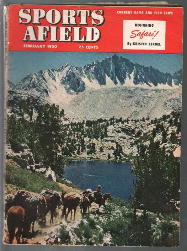 Sports Afield 2/1950-photo cover-hunting-fishing-pix-ads-info-VG 