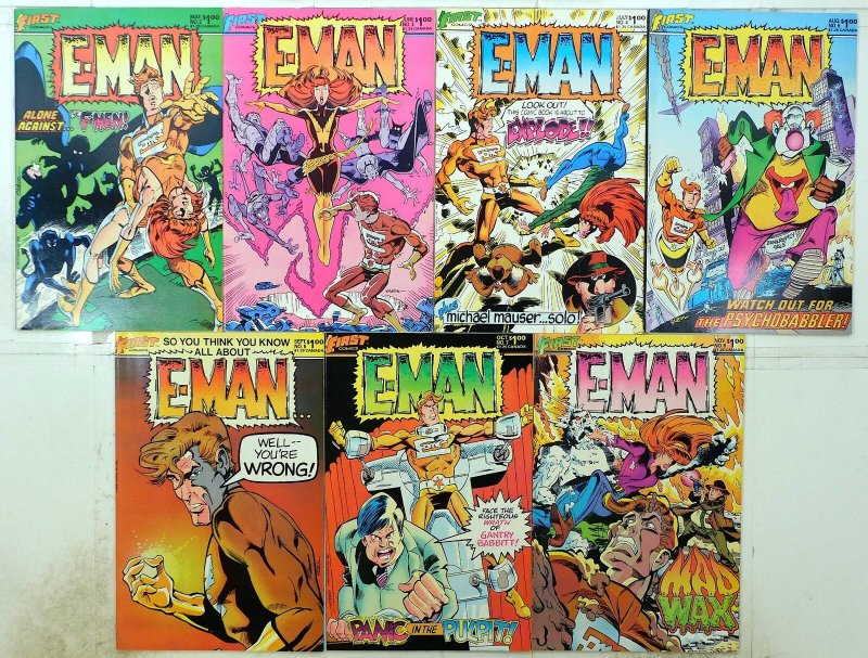 E-Man Lot of 7 #2, 3, 4, 5, 6, 7, 8 (1983) First Comics 1st Print Comic Books