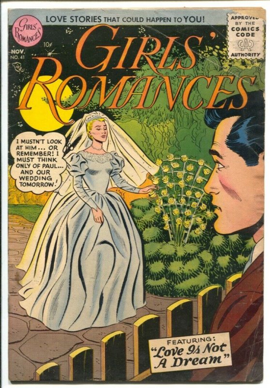 Girls' Romances #41 1956-DC-stylish bride cover-Love Is Not A Dream-VG