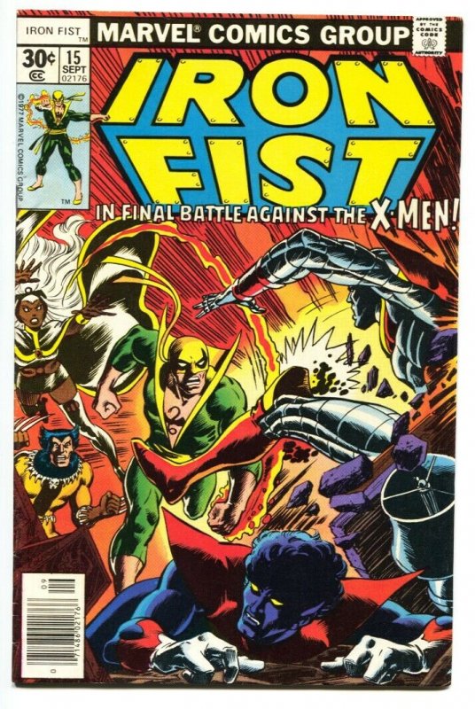 Iron Fist #15 1977-BRONZE-AGE MARVEL Last issue X-Men