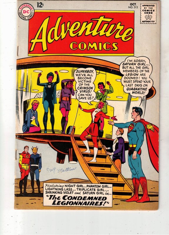 Adventure Comics #313 Oct-63 FN+ Mid-High-Grade Woman Legionnaires Key BEANTOWN