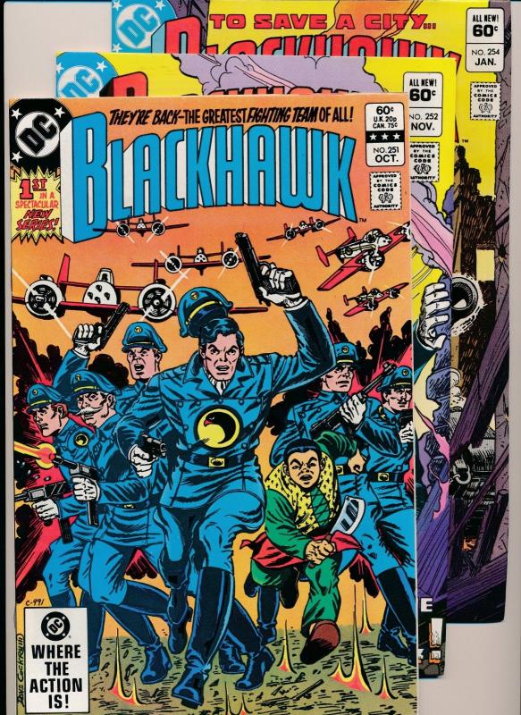 DC Comics BLACKHAWK #251,252,254 (1982) ~ Fine/VF (PF207) 