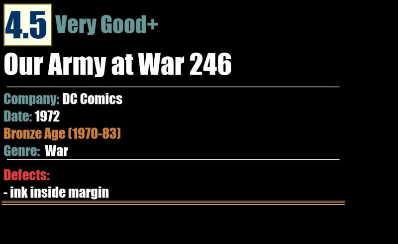 Our Army at War 246 (1972) VG+ Bronze Age DC War Comics