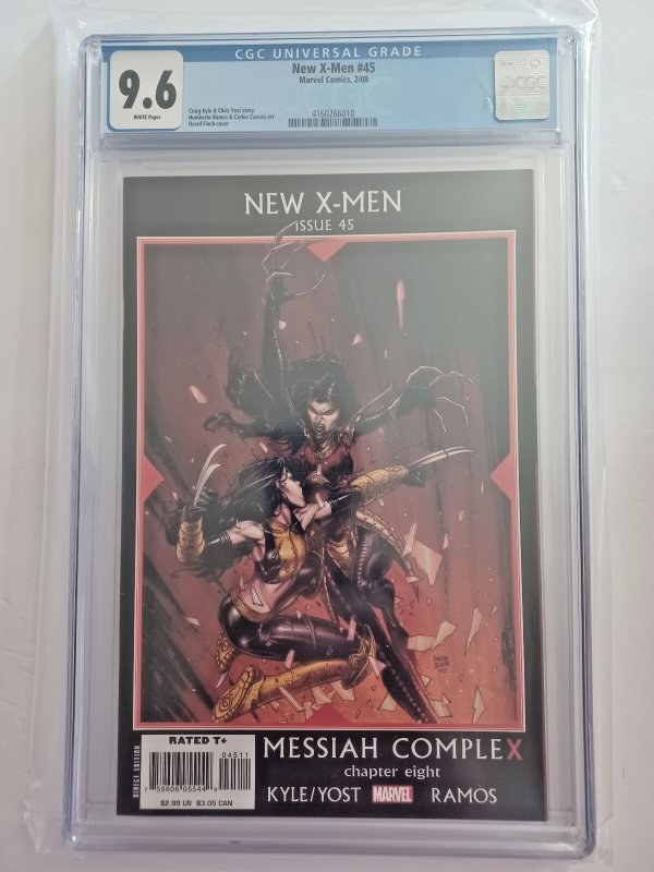 New X-Men #45 - Messiah Complex - Finch Cover - Laura Kinney - 2004 - CGC 9.6