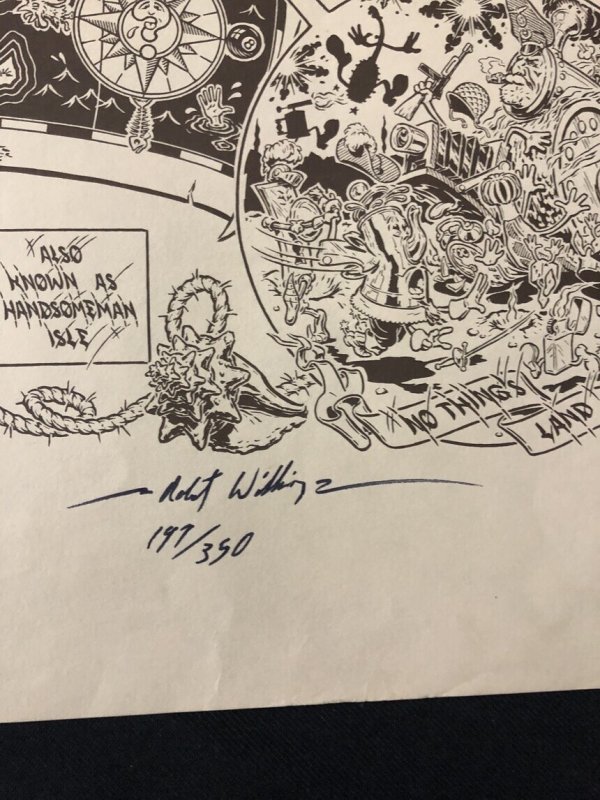 Mystery Map of Assinine Atoll Signed Poster Robt Williams