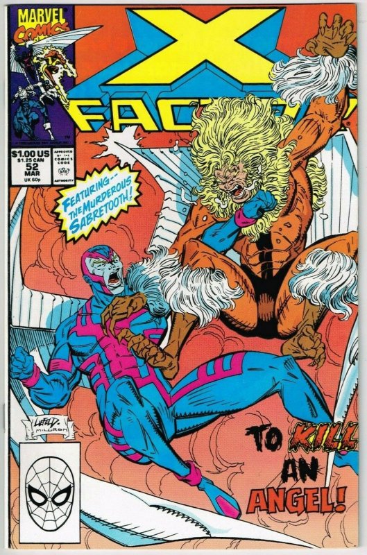 X-Factor #52 (1986) - 9.0 VF/NM *Sabretooth/Celebrity*