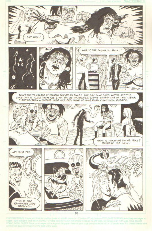 Fartman Meets the Fragmatic Four Complete 8 Page Story - Howard Stern - art by ?