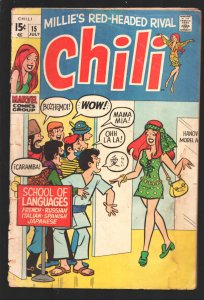 Chili #15 1973-Mod fashions-Millie appears-Pin-up page-Stan Lee stories-Black...