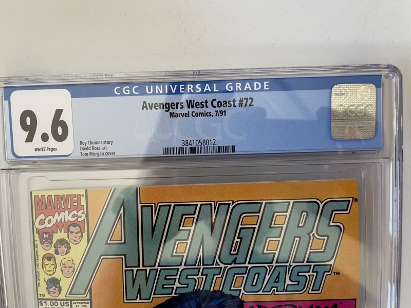 Avengers West Coast #72 CGC 9.6