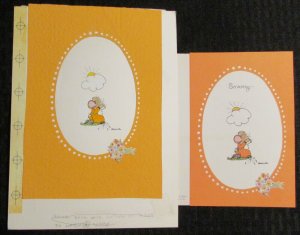 GET WELL SOON  Cartoon Mouse Crying 6.5x9 Greeting Card Art #9237 w 2 Cards