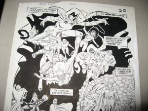 PEREZ LARSEN SPLASH PAGE SIGNED SECRET ORIGINS RAVEN TEEN TITANS 