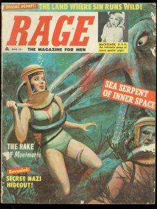 RAGE MAGAZINE JUNE 1962-SPICY BABE V OCTOPUS COVER-ART G/VG