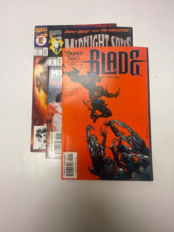 3 MARVEL comic books Midnight Suns Unlimited #1 2 Blade #2 17 KM11