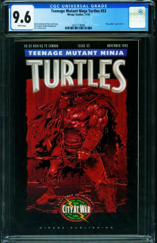 TEENAGE MUTANT NINJA TURTLES #53 CGC 9.6-1992-Later issue-2021118006